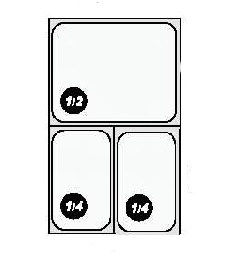 GN INOX SET-C-RM přeprava 1x1/2+2x1/4 těsnění+úchyty